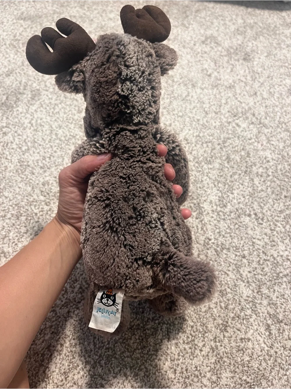 Jellycat London Moose Plush Gray Brown Antlers Woodland Stuffed Animal